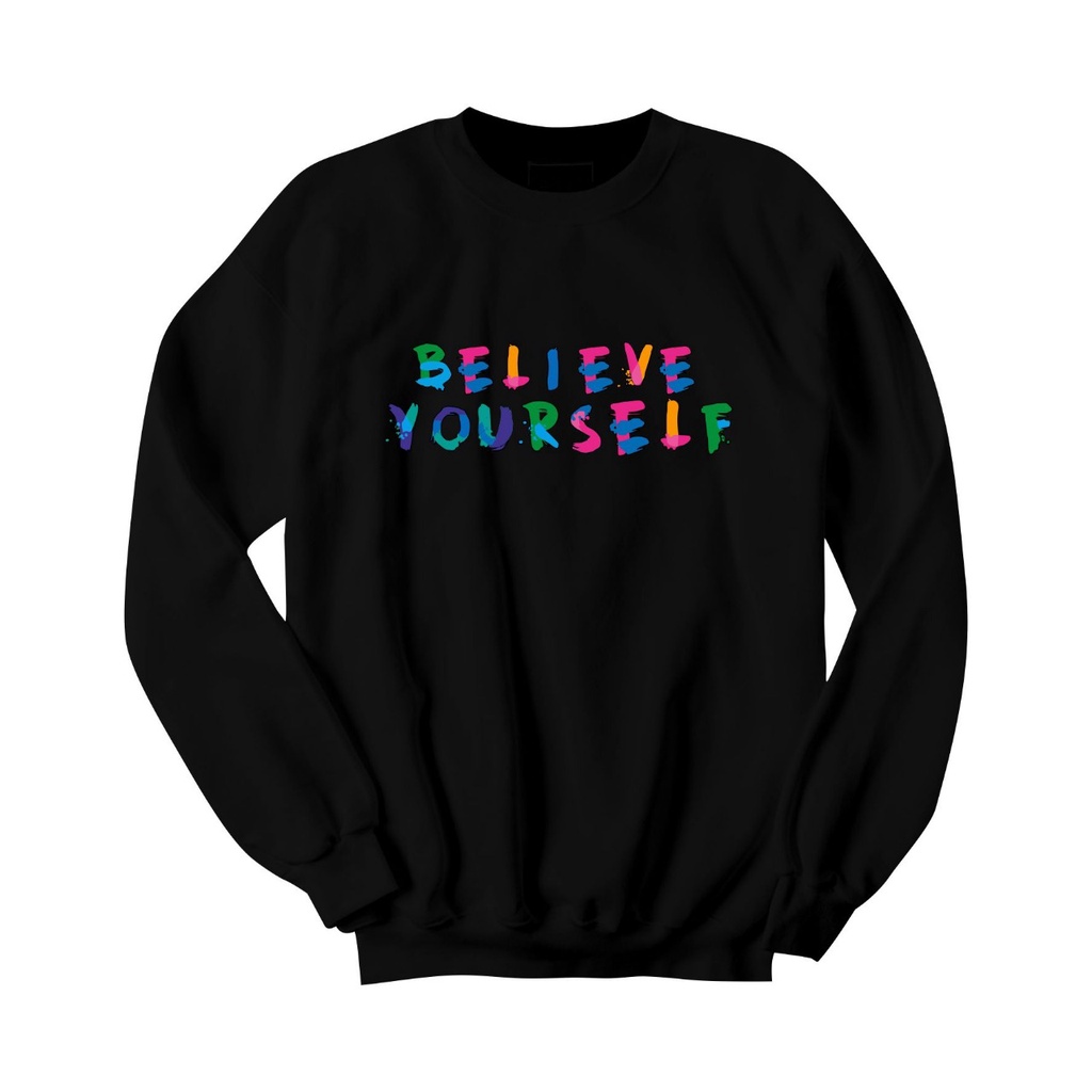 SWEATER CREWNECK BELIEVE YOURSELF PRIA/WANITA