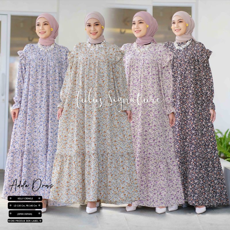 ADELA DRESS BY TULUS SIGNATURE / DRESS WANITA MUSLIMAH / Dress motif crincle premium