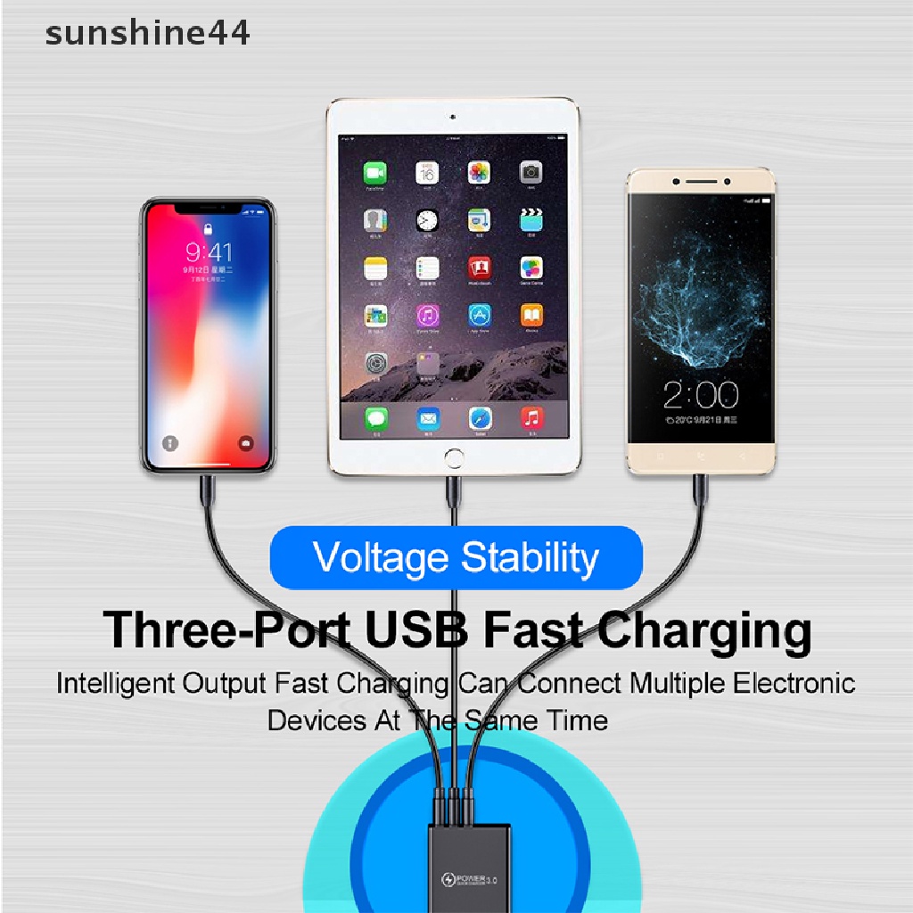 Sunshine Kepala Charger USB 3.0 Fast Charging Dengan Display Digital