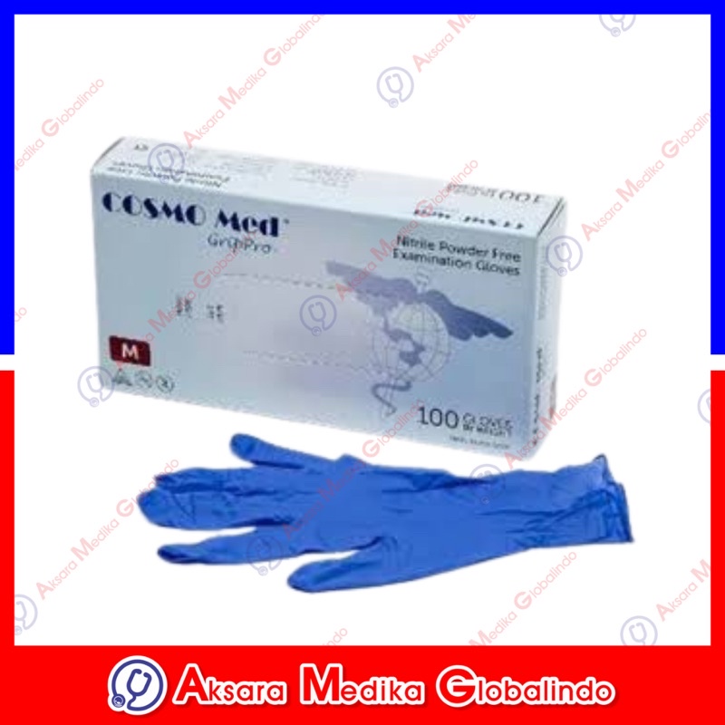 SARUNG TANGAN NITRILE FREE POWDER COSMOMED SARUNG TANGAN NITRILE BLACK BOX ISI 100'S #AMG