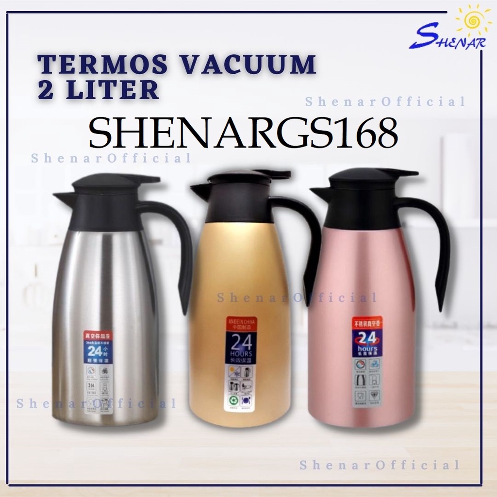 NEW-EUROPEAN VACUUM JUG- sus 304 termos air vacuum stainless steel panas dingin teh kopi 2 liter warna