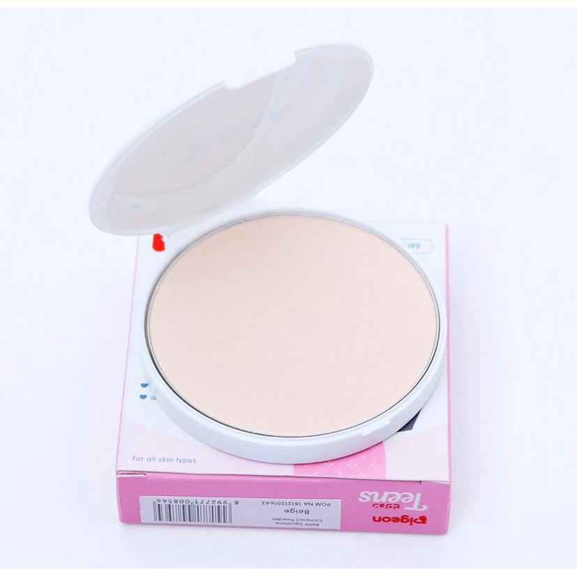 PIGEON Teens Compact Powder Natural Look 14Gr (KEMASAN PINK)