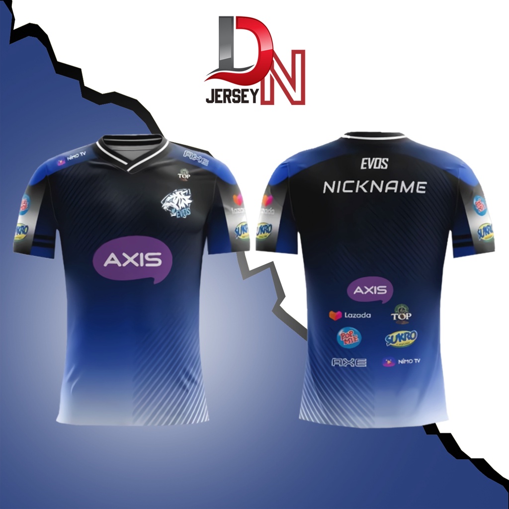 JERSEY BAJU KAOS GAMING EVOS 2020 2021 TERBARU GAME MOBILE LEGENDS ML PUBG FREEFIRE FF FREENICKNAME
