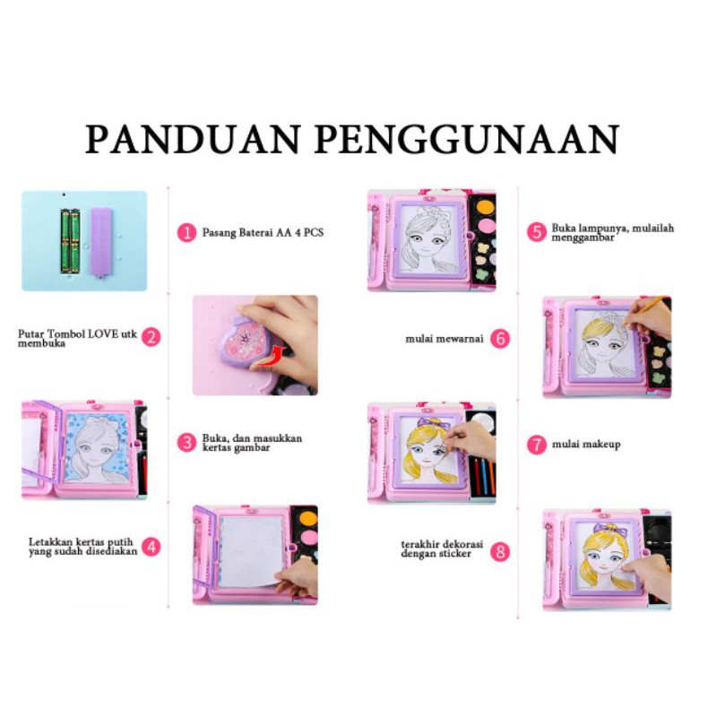 mainan makeup make up doll anak 3in1 fungsi real