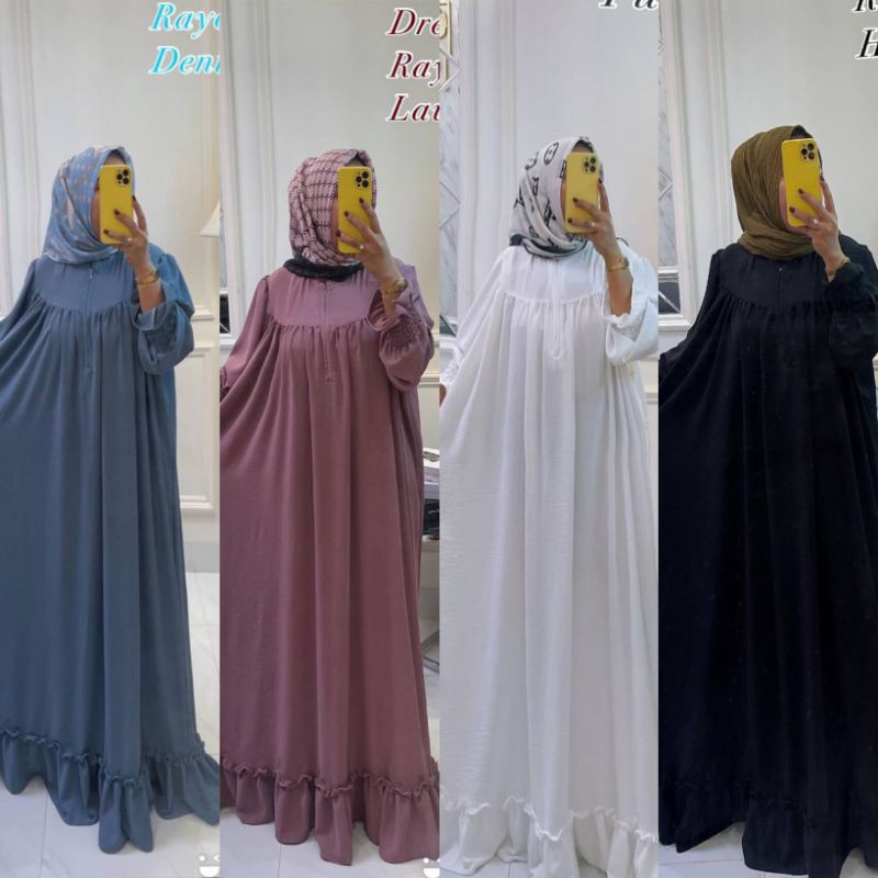 GAMIS CRINKLE MEWAH BUSUI JUMBO/DRESS SHELLA SAUKIA
