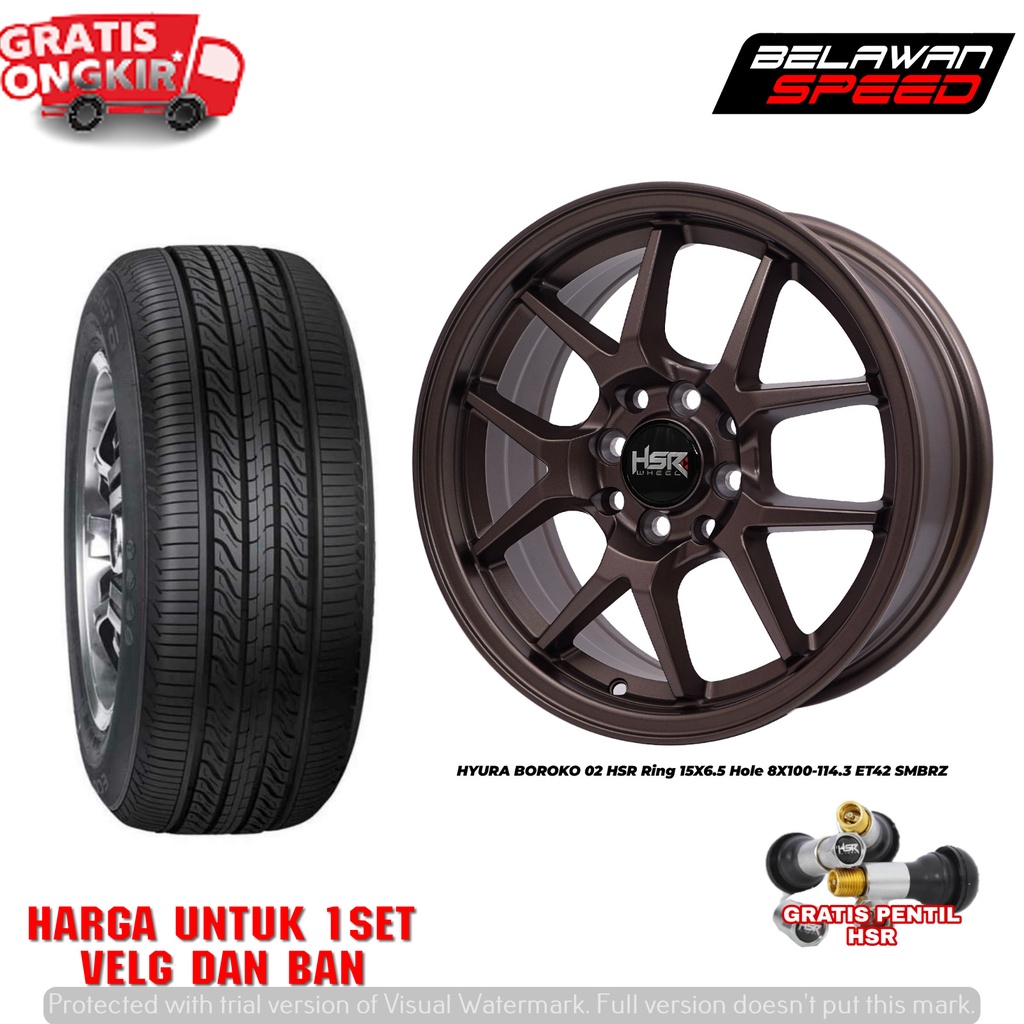 PAKET VELG MURAH+BAN MOBIL TOYOTA AGYA YARIS SIRION IGNIS VIOS R15 HSR HYURA RING 15-VELEK MOBIL MUR