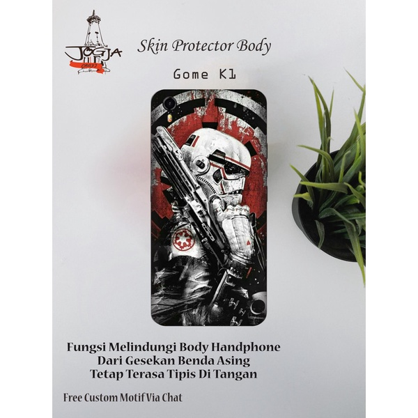 Dapat 2pcs Garskin HP GOME K1 Motif trop - Free custom Motif