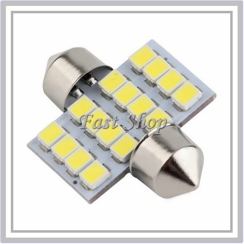 Lampu LED Super White Interior Dalam Mobil 31mm 16 SMD 1210