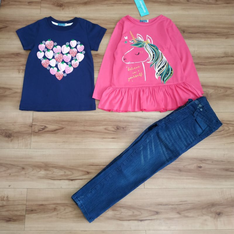 [Brandedbaby] 5-13T SENSHUKEI GIRL FASHION 3IN1 SET JEANS