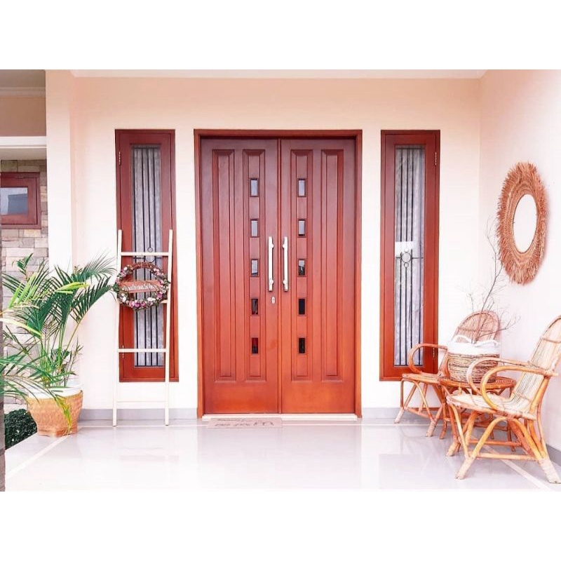 1SET PAKET PINTU UTAMA/PINTU RUMAH KUPU TARUNG ukuran 120X200cm