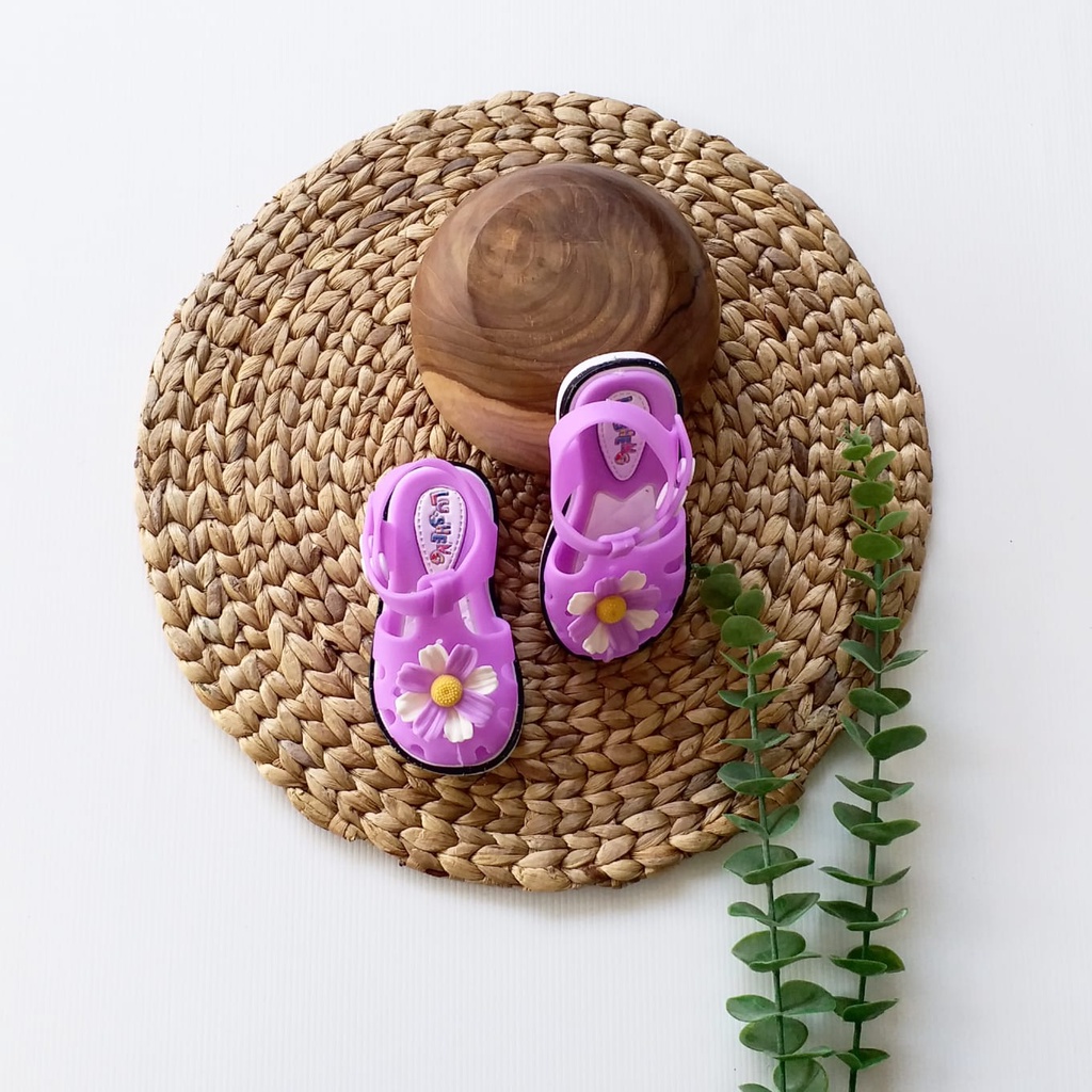 HappyOliver VECHIA FLOWER 238 Sandal Anak Perempuan Bahan Karet Model Lucu 2-7 Tahun Import
