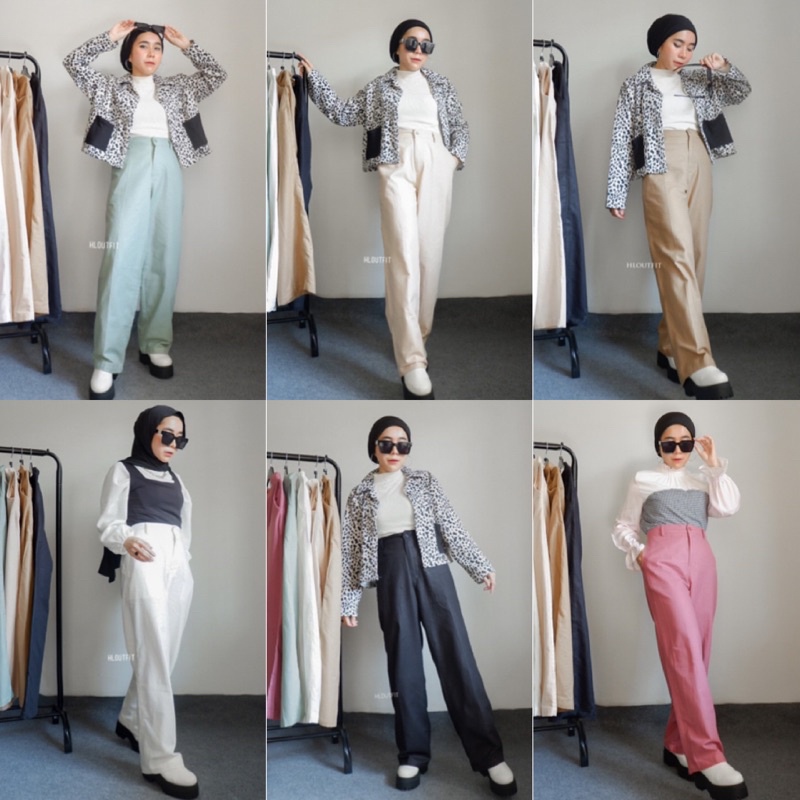 HL CELANA KULOT HIGHWAIST BAHAN LINEN/ LINEN PANTS M-XXL(REALPICT)