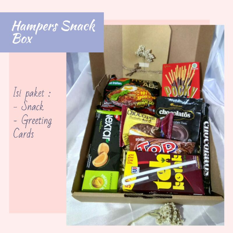 

Hampers Snack Box Coklat Kado Ulang Tahun Wisuda Hadiah Pacar Gift Box Buket Murah Jajan Skripsi Sempro Valentine Hari Guru Hari Ibu Anniversary gift snack box hampers snack box