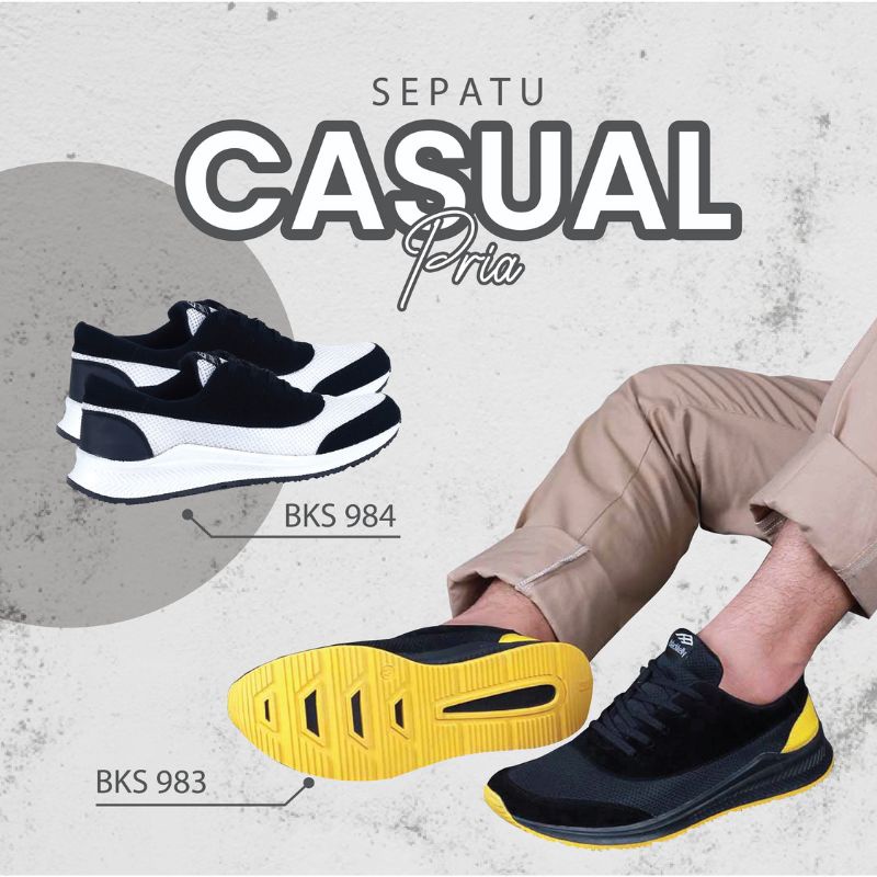 AUTHENTIC Sepatu Sneakers Pria x BCL| Sepatu Pria Casual Suede ORIGINAL