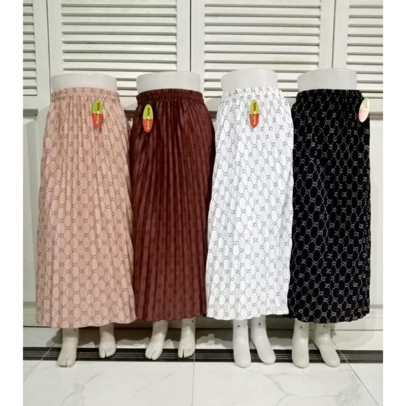 ROK PLISKET GG PREMIUM AURA••Rok plisket dewasa motif gg••rok mayung plisket