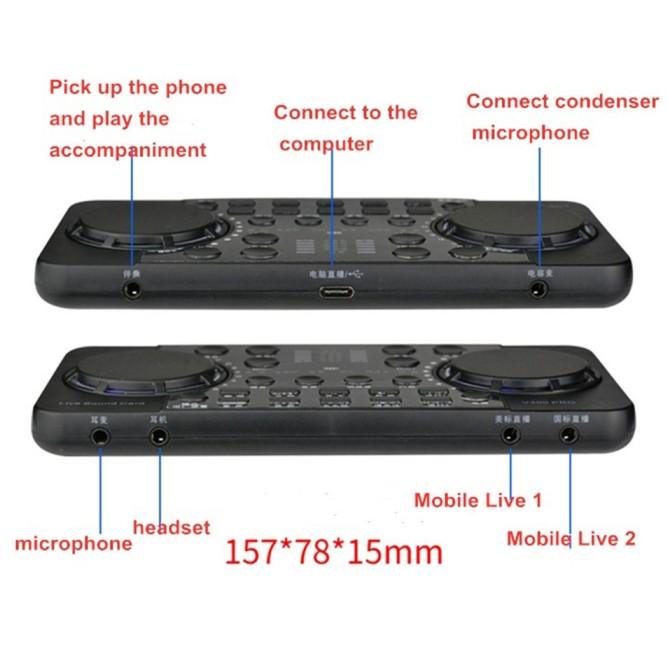 AUDIO BLUETOOTH USB SOUNDCARD V300 PRO LIVE MIXER BROADCAST