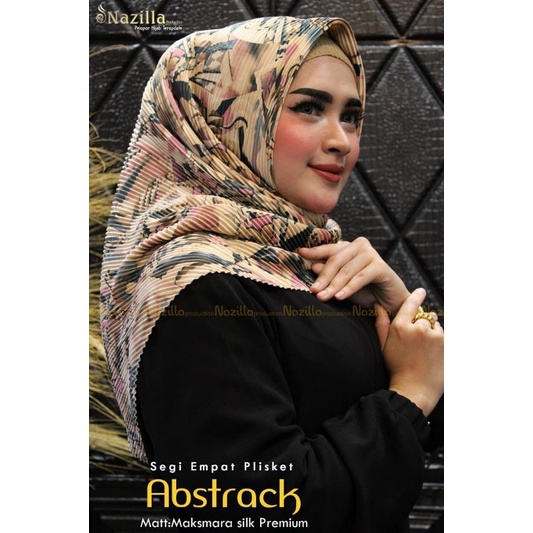 Jilbab Segi Empat Motif Plisket Polycatton Ori Nazilla-Abstrak Coksu