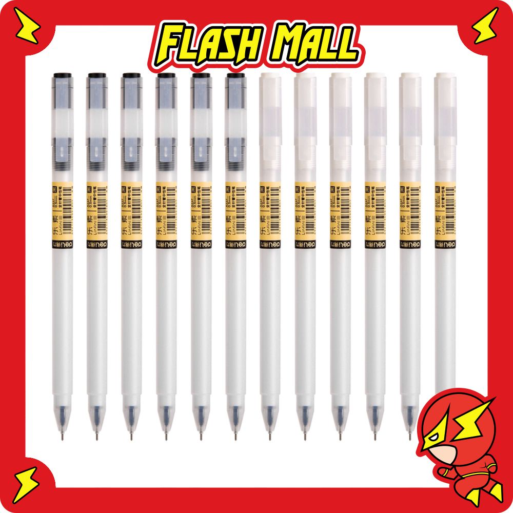 

FLASHmall S015 Gel Pen Pulpen Gel Tinta Hitam 0.5mm Desain Unik