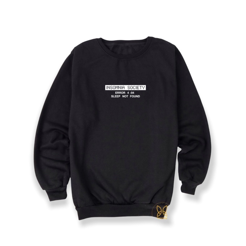 Sweater Crewneck Pria INSOMNIA BLACK Cotton Premium