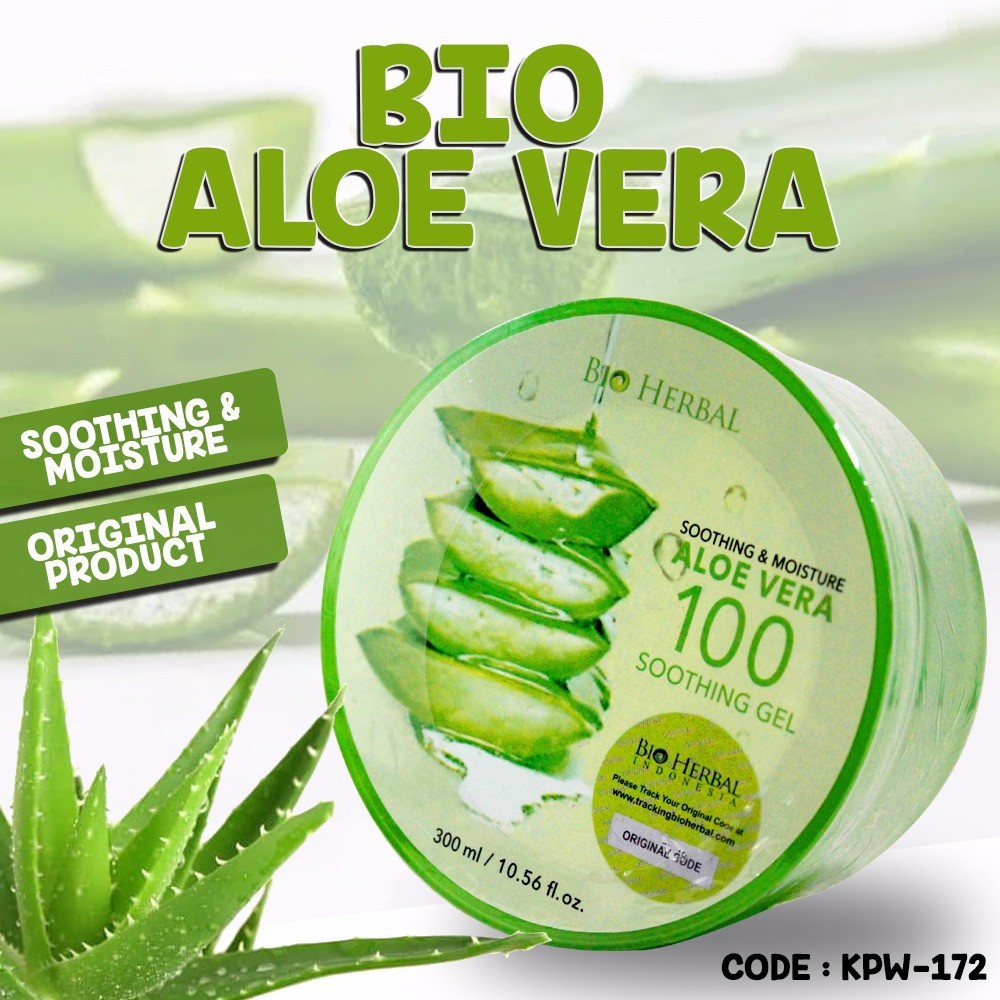 BIO HERBAL ALOE VERA GEL ALAIB SERBAGUNA SOOTHING & MOISTURE ALOEVERA ORIGINAL BPOM MENGATASI JERAWA