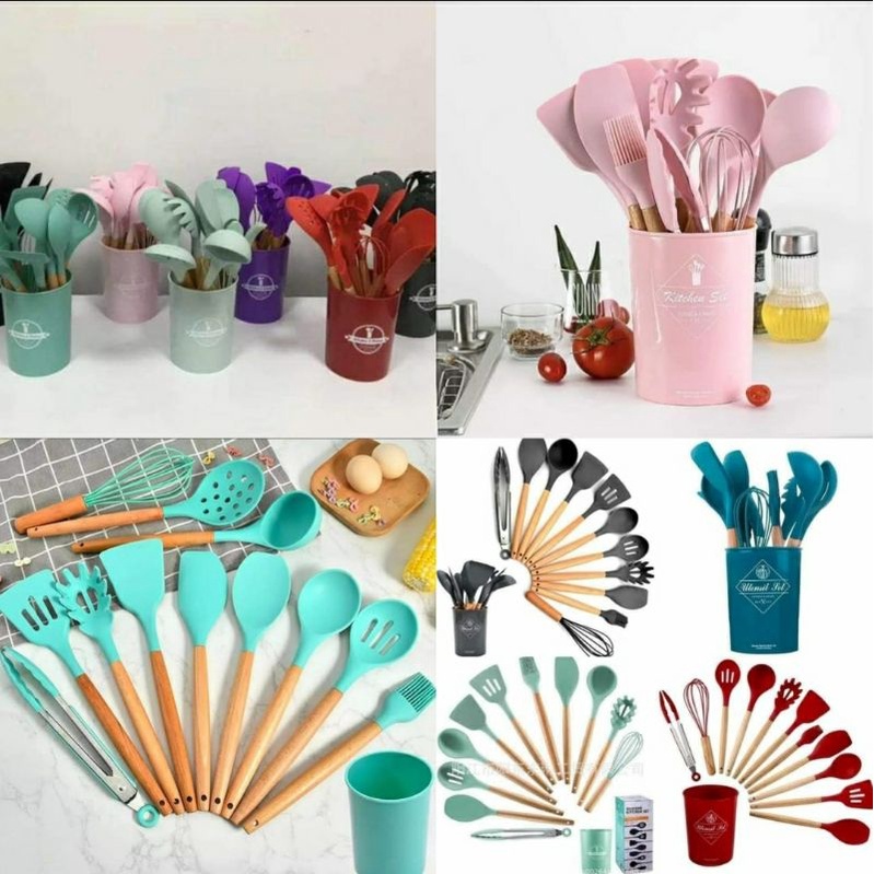 spatula silicon anti panas /spatula set / spatula /