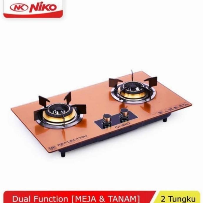 Niko Kompor Gas Tanam 2 Tungku Kaca - Reflection Gold 2.0 Ordershayy