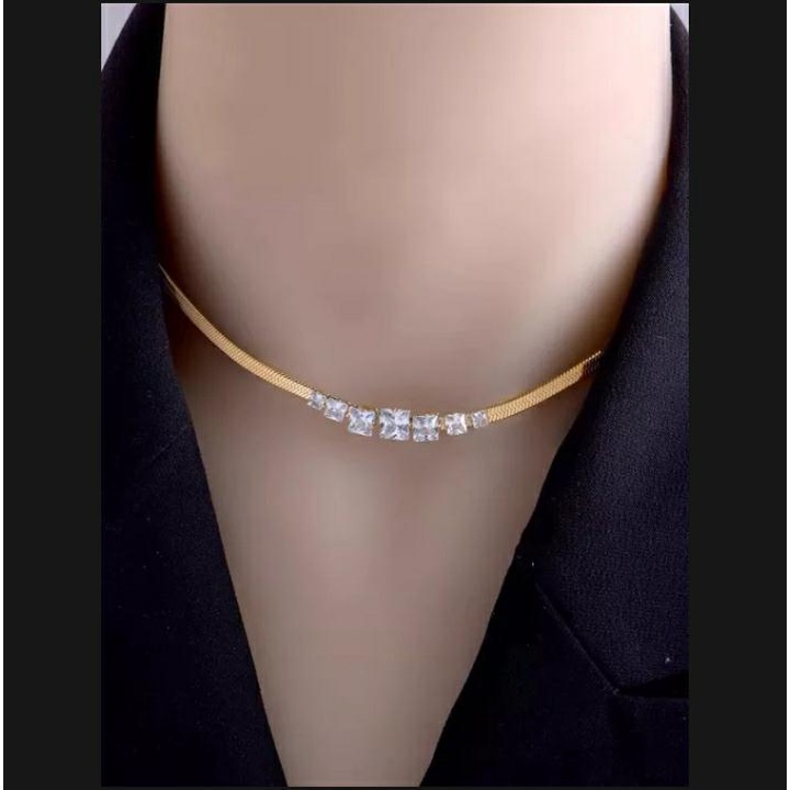 Kalung Titanium Wanita Style Korea Mutiara Original PREMIUM Anti Karat