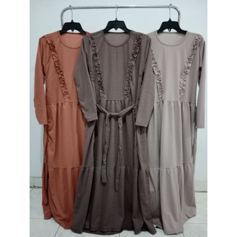 Gamis terkini gamis muslim/gamis dress polos/baju gamis busana muslim 3 susun