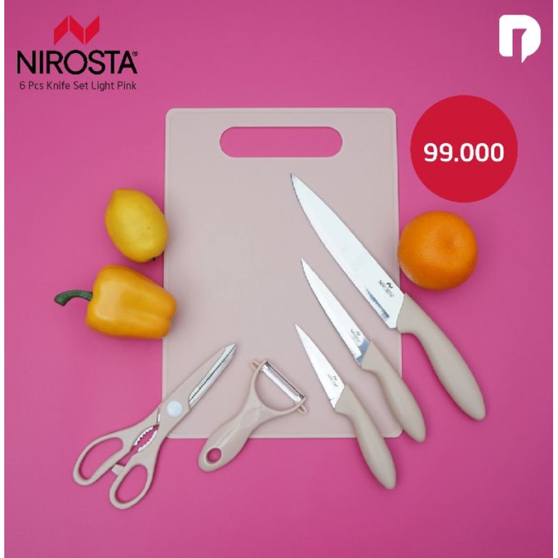Nirosta 6 Pcs Knife Set Pink