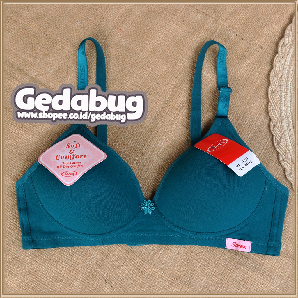 Bra BH Sorex 17227 Tanpa Kawat Busa Tipis Cup A-B | Bra Sorex Soft &amp; Comfort - Gedabug