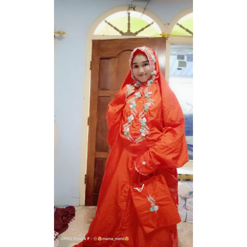 mukena sofwah traveling parasut premium/ mukena terusan