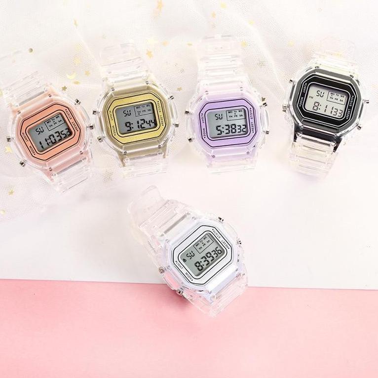 [KODE PRODUK W7SFG6549] BAJ Jam Tangan Pria Wanita Analog Digital Transparan Square Dial DW-5600 Cou