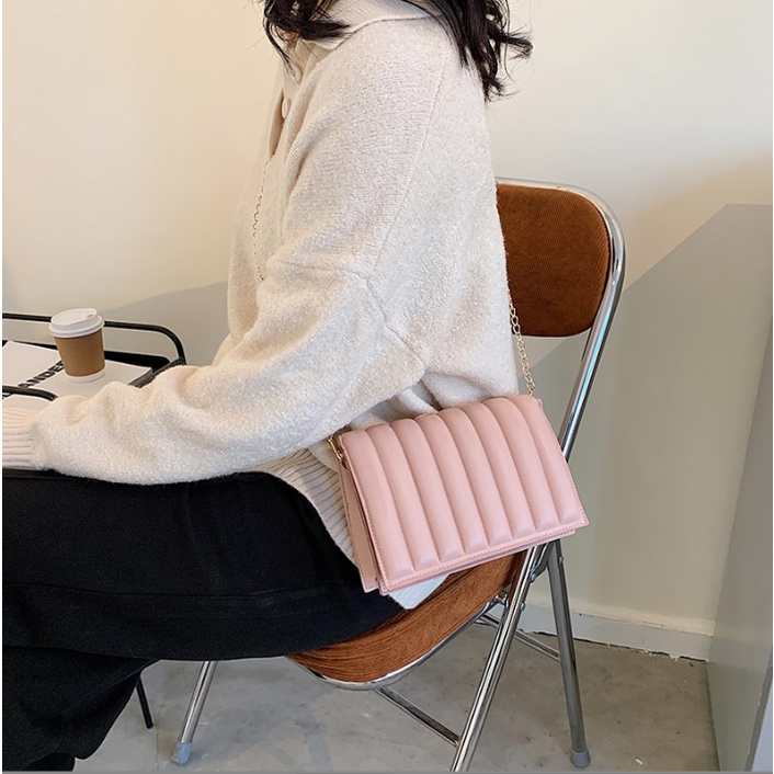 NAMI Tas Selempang Bahu BORDIR Polos Slingbag Wanita Pria Remaja Elegant Korean Style By Chikoisme (RSL) NR
