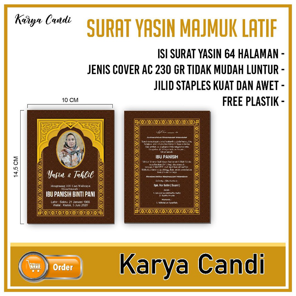 BUKU YASIN DAN TAHLIL 64 HALAMAN ( Gratis Cetak Foto )