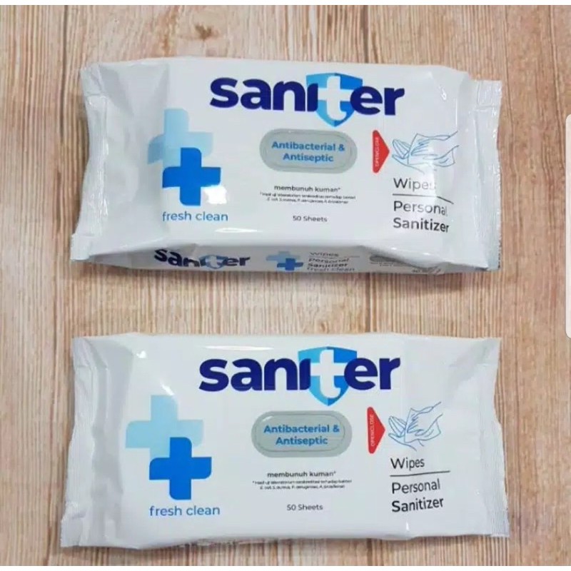 Saniter Tissue basah antibacterial &amp; antiseptic 50 Sheet