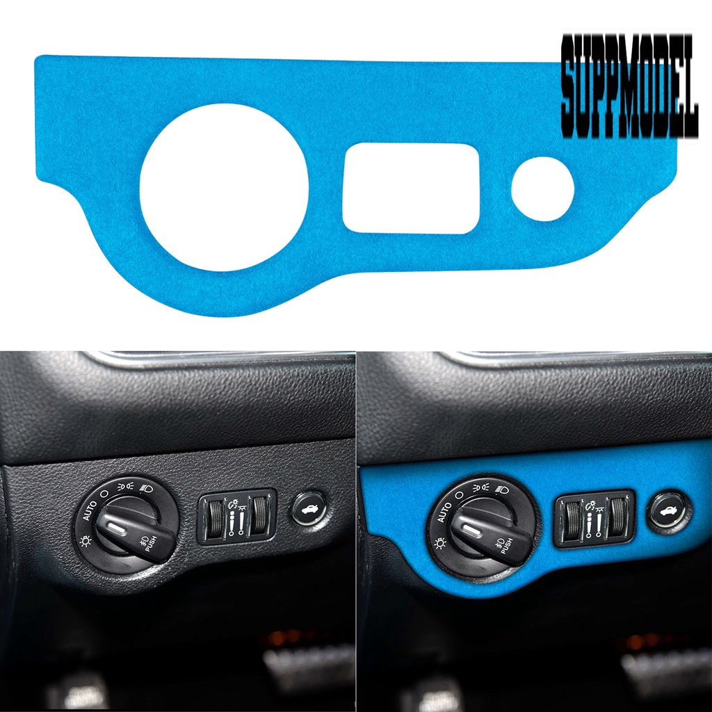 Suppmodelx Stiker Cover Panel Saklar Lampu Depan Mobil Dodge Raider 2015-2020 Bahan Suede Imitasi Tahan Lama