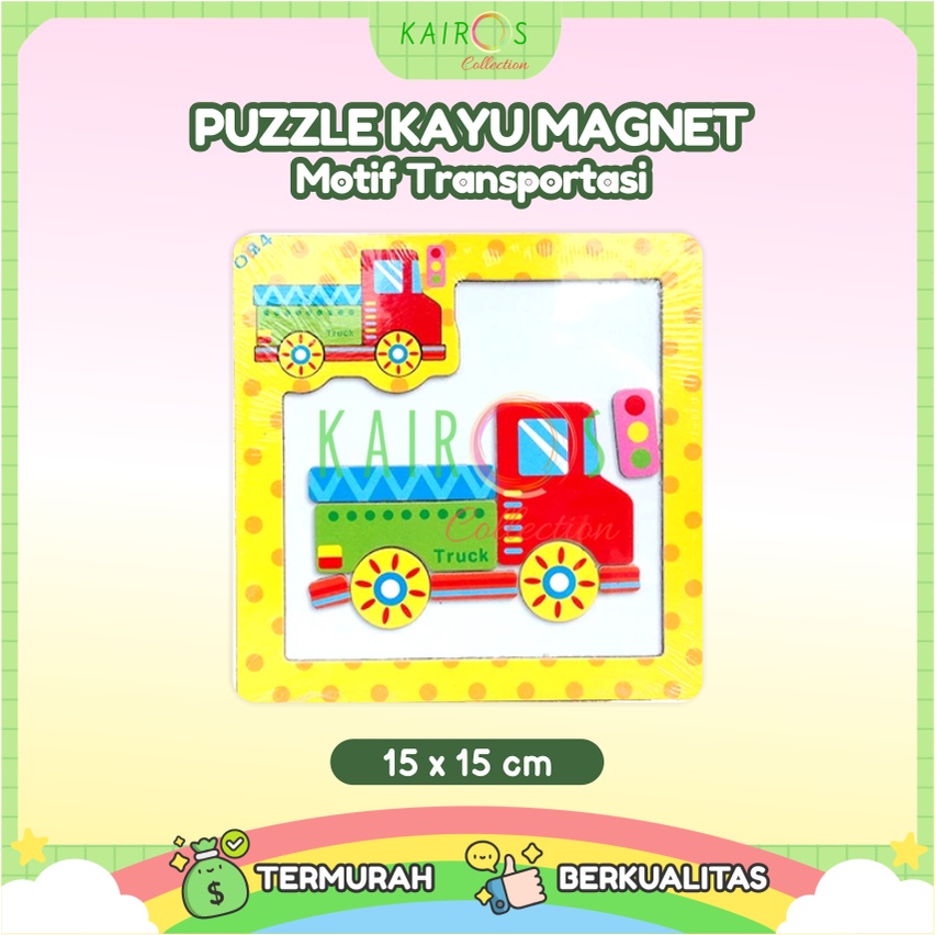 Puzzle Anak Magnet Kayu Transportasi