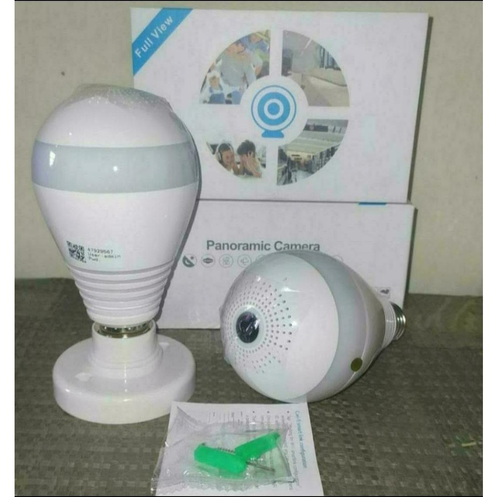 BRY11 // CCTV Wifi Panoramic 360 derajat 1080P Lampu IP Kamera CCTV 3D VR V20D