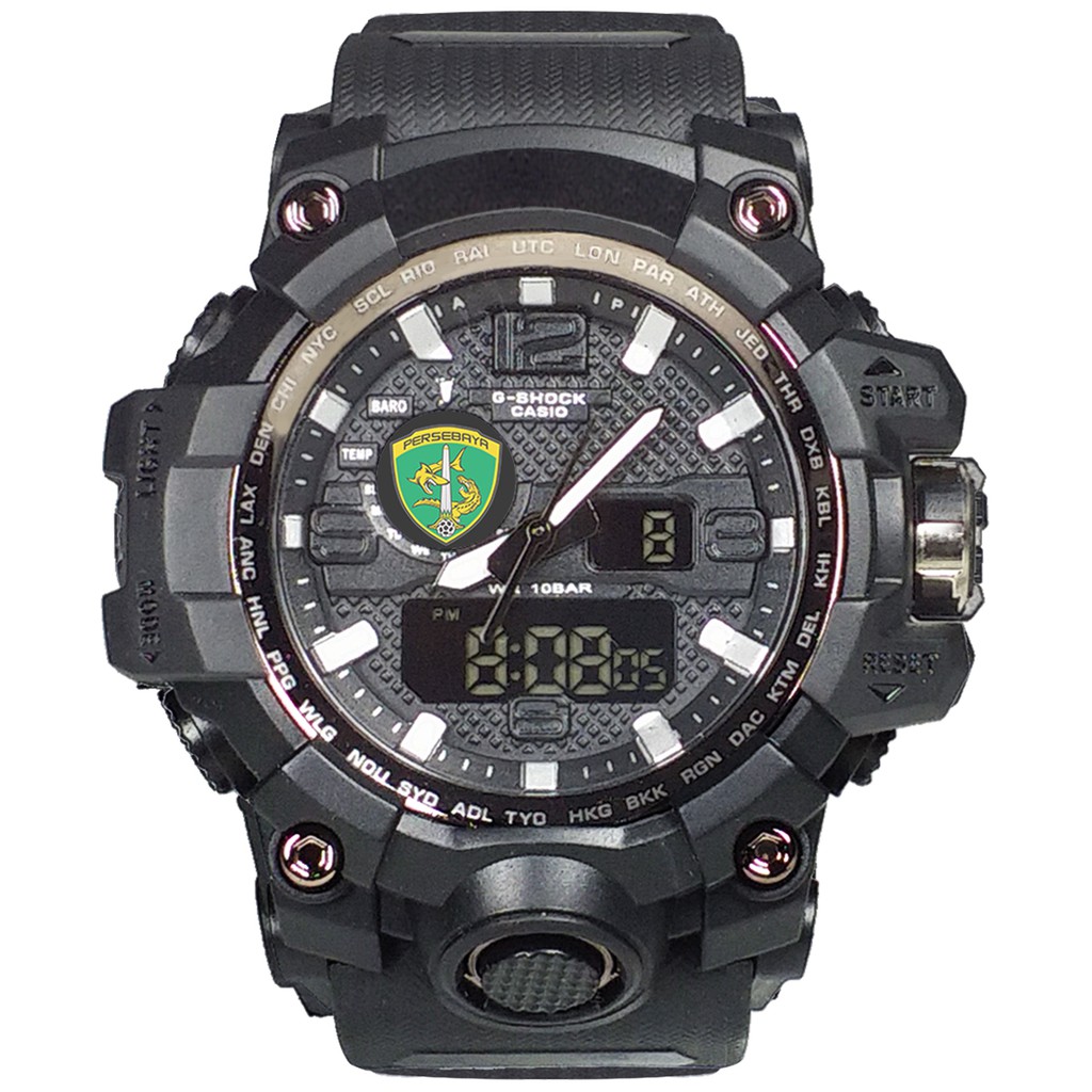 (Istimewa Bossque) Jam PERSEBAYA SURABAYA DT Full Black (Exclusive)