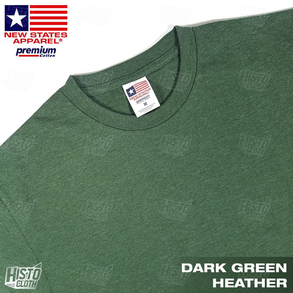 Kaos Polos New States Apparel NSA - PREMIUM 7200 DARK GREEN HEATHER