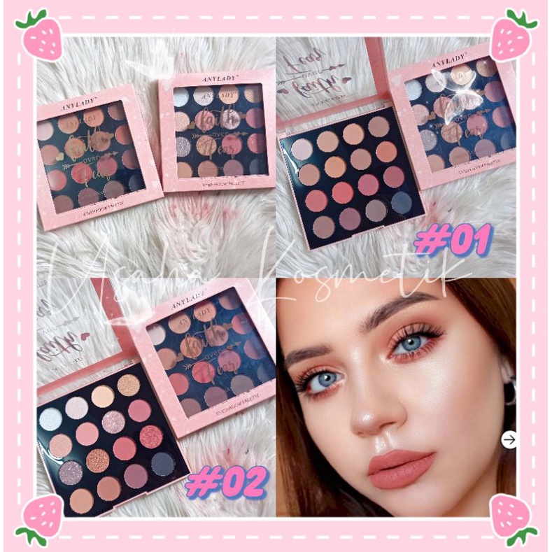 PROMO ECER!! EYESHADOW ANYLADY 16 WARNA FAITH OVER FEAR EYESHADOW PALETTE NUDE COLECTION NO. 900