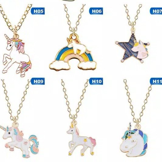 Kalung Unicorn Kalung dengan Motif Unicorn Anak Gold