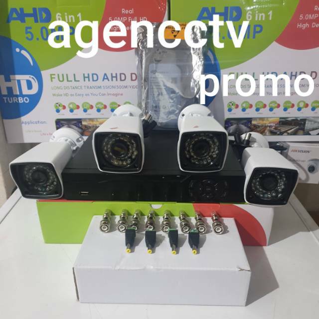 PAKET CCTV 4CHANEL 4KAMERA 3MP IC SONY FULL OUTDOOR ANTI AIR BODI BESI