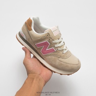 pink and white new balance 574