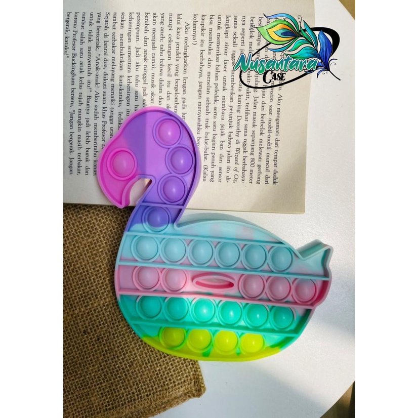 pop it fidget push bubble toys gelembung 3d rainbow pelangi karakter mainan anak NC7433-FLAMINGO