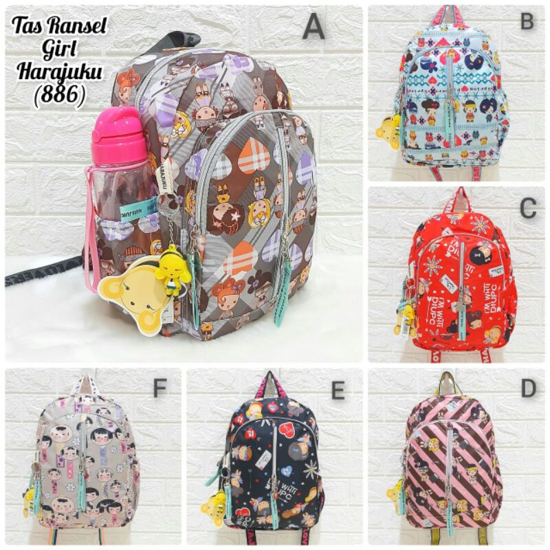 Tas Ransel Harajuku Tas Ransel Sekolah Tas Anak Perempuan Tas Ransel Anak  Tas Ransel Motif