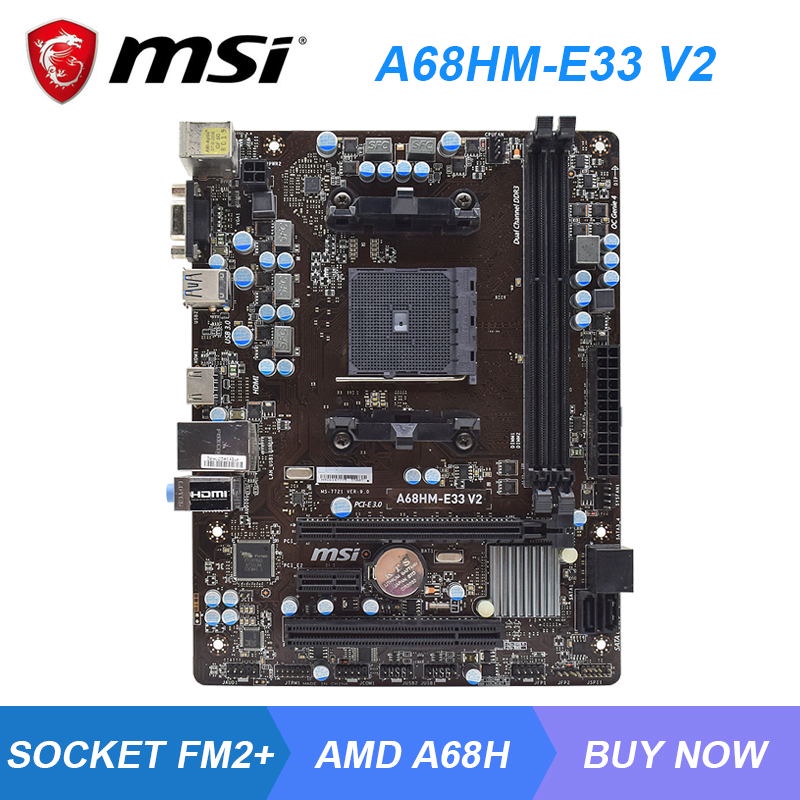 PREORDER MSI A68HM-E33 V2 FM2 Motherboard Motherboard DDR3 AMD A68H Support A8-7670K A10-7890K Cpus 