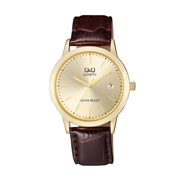 SALE Jam Tangan Pria Stylist Classic Kulit Leather Tanggal Analog Original Q&amp;Q QnQ QQ A462 A462J Series