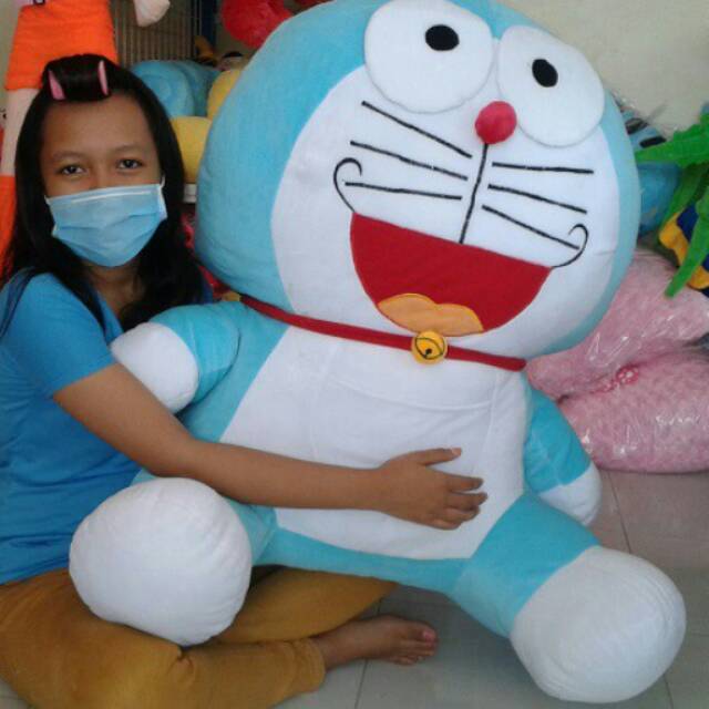 Boneka Doraemon Duduk Super Jumbo 1 Meter Gede Big Giant Shopee 