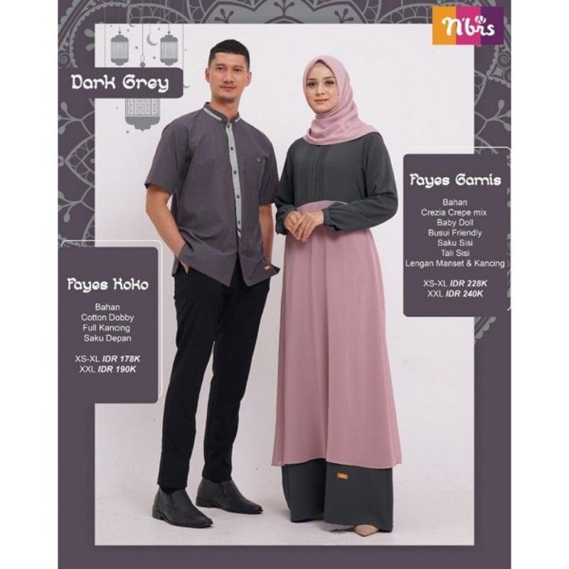 KOKO NIBRAS FAYES DARK GREY / KOKO DEWASA / FASHION MUSLIM